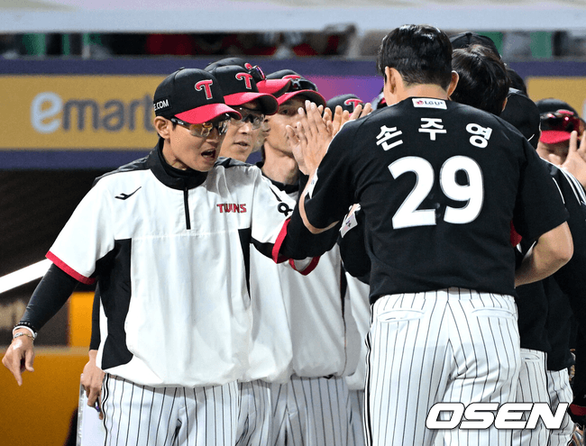 손주영 8회 투입, 0-14 완패하고 5-3 설욕...단독 2위 염경엽 "승리가 꼭 필요했다" [오!쎈 광주]