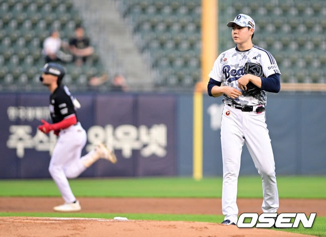 3볼까지 몰린 상황, 1루도 비었는데…왜 두산 배터리는 정면승부 했을까 [오!쎈 잠실]