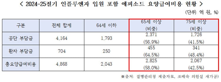 감염자 5만여명 감소 효과…75세 이상 독감백신, 고면역원성 전환 추진