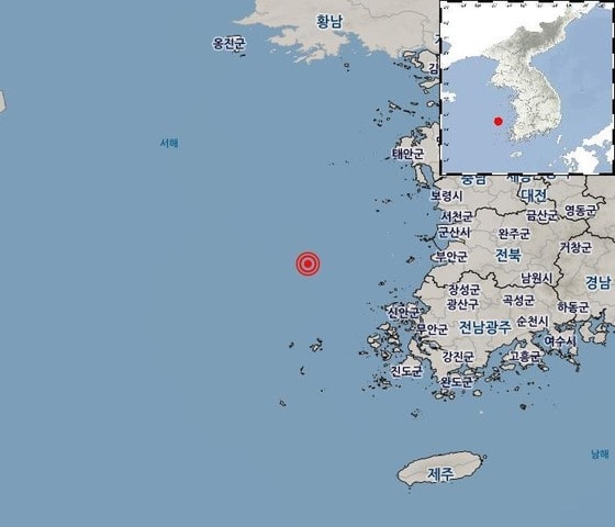 전북 군산 어청도 남서쪽 해역서 규모 2.6 지진…"피해 없을 듯"