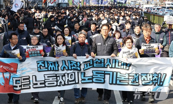 노란봉투법 첫날 도심 대규모 집회…곳곳서 원청교섭 요구 봇물