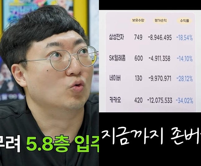 김선태 "삼성전자 주식, 5만8천원에 1000주 갖고 있었는데…" 반전